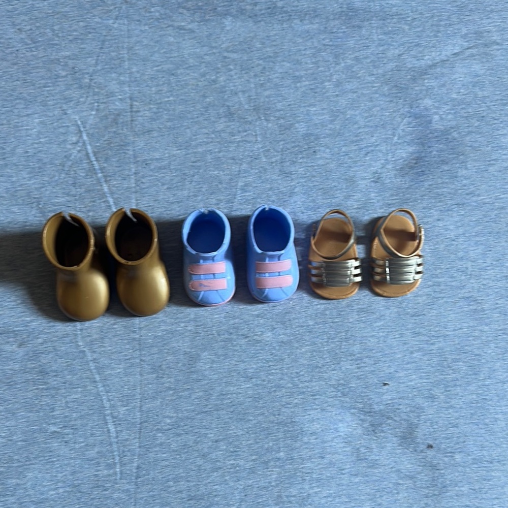 American Girl Doll Shoe Set - Blue, Pink, Brown, and Silver